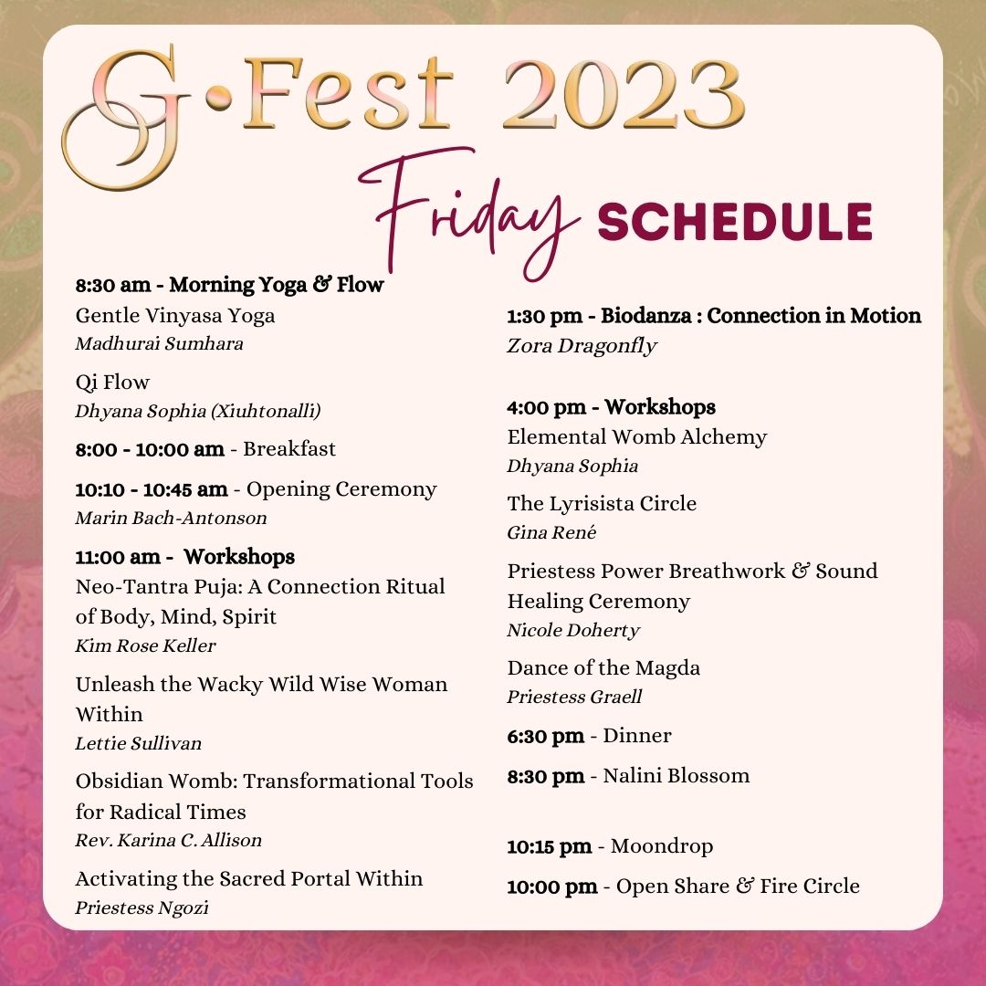 Schedule Gfest 2023